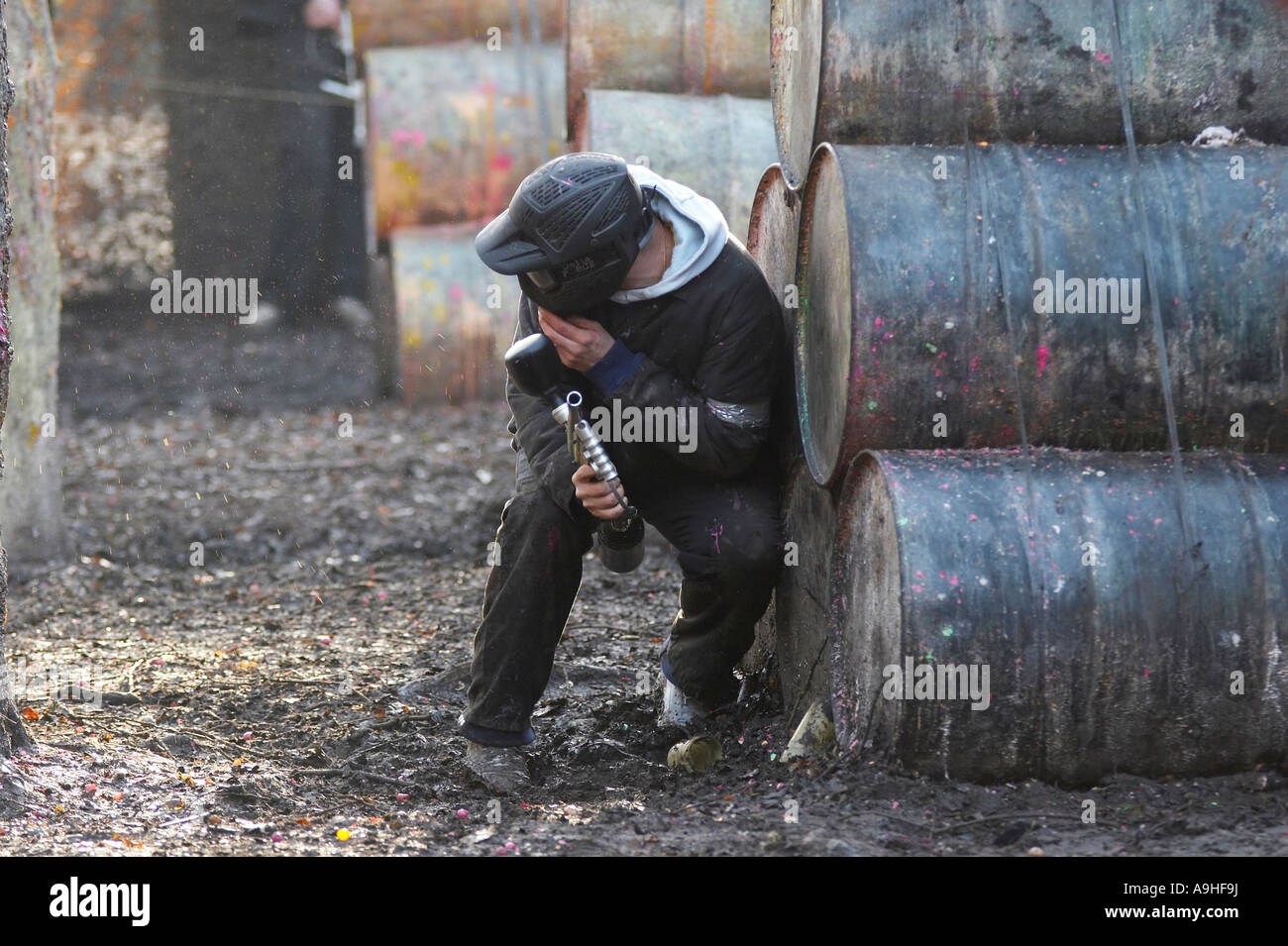 Un gioco Paintball Foto Stock