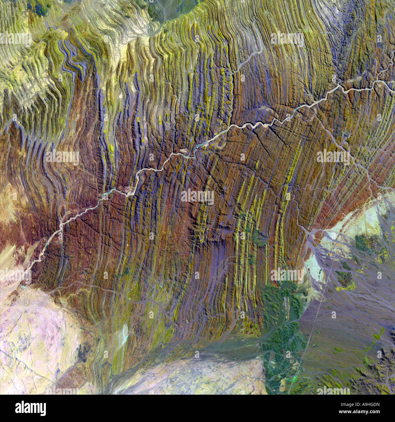 Il fiume Ugab Namibia come visto dallo spazio Foto Stock