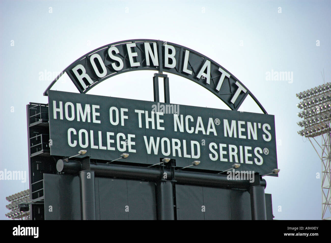 Campo Rosenblatt Omaha Nebraska home del NCAA Baseball collage divisione universitaria 1 IO World Series Foto Stock