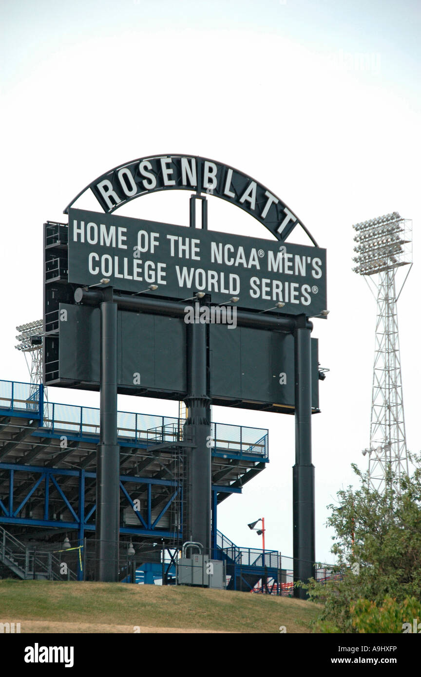 Campo Rosenblatt Omaha Nebraska home del NCAA Baseball collage divisione universitaria 1 IO World Series Foto Stock