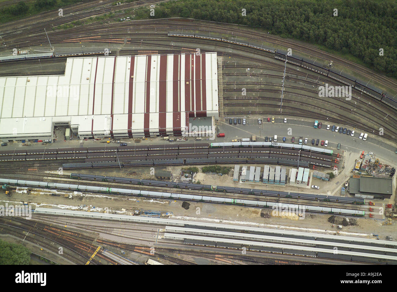 Vista aerea di Selhurst deposito ferroviario vicino a Croydon in Greater London Foto Stock