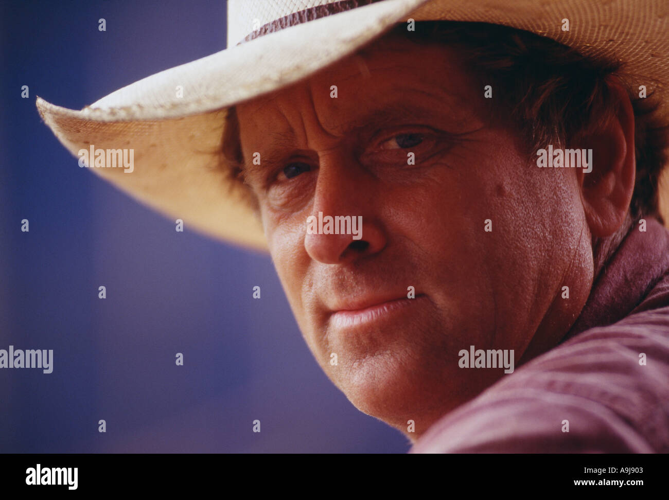 Ritratto di un agricoltore cowboy Foto Stock