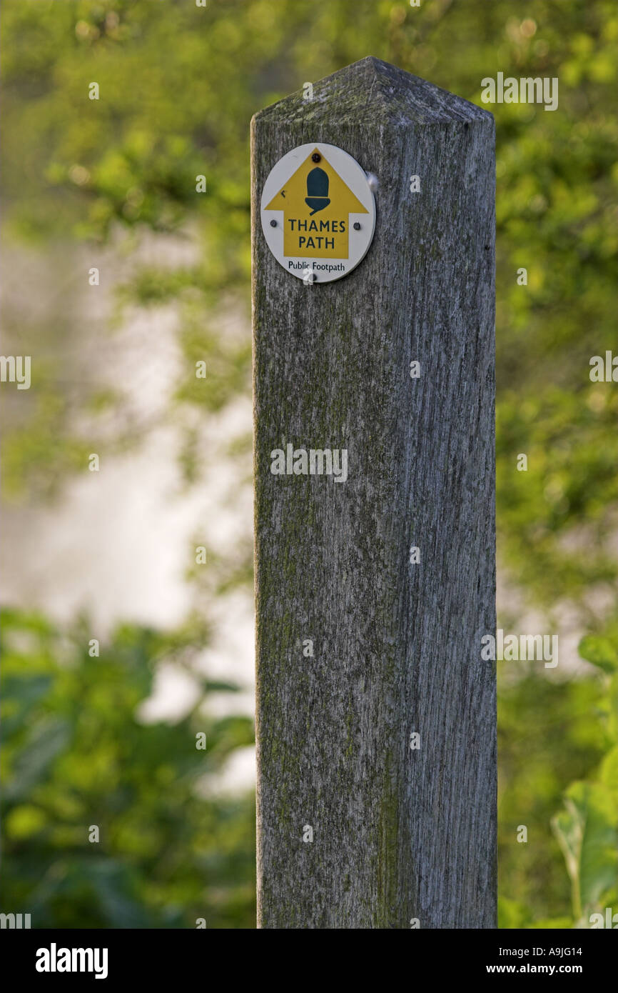 Thames Path segno Foto Stock