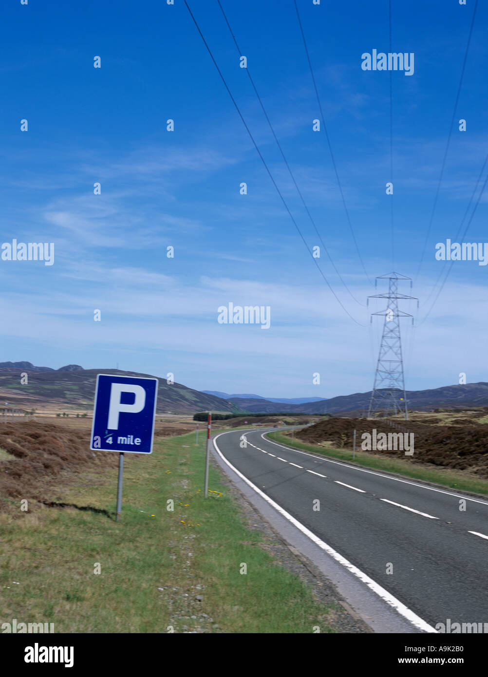 A9 Strada Principale Dalwhinnie Highlands della Scozia Foto Stock