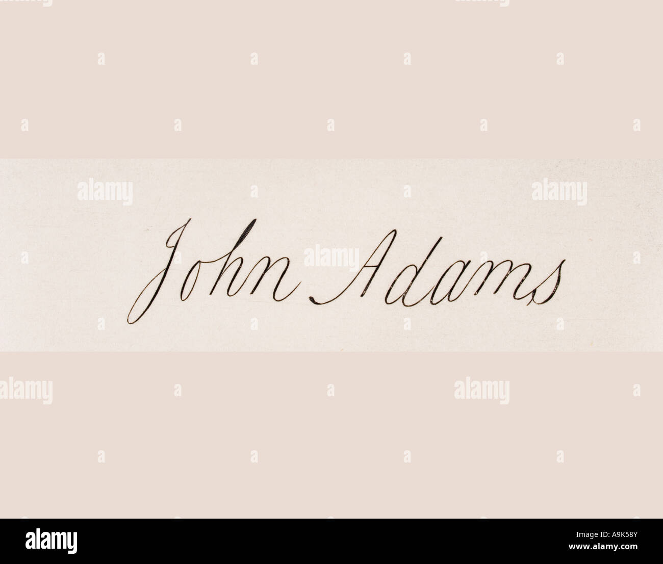 Firma di John Adams, 1735-1826. Primo Vice Presidente e secondo Presidente degli Stati Uniti d'America. Foto Stock
