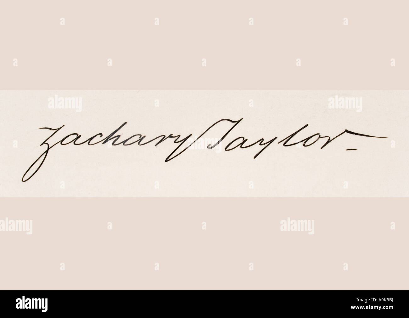 Firma di Zachary Taylor, 1784 - 1850. 12 ° presidente degli Stati Uniti, 1849 a 1850. Foto Stock