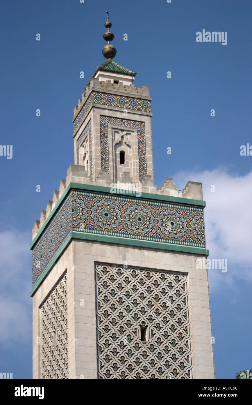 Grande Mosquée de Paris, Francia (più grande moschea in Francia) Foto Stock