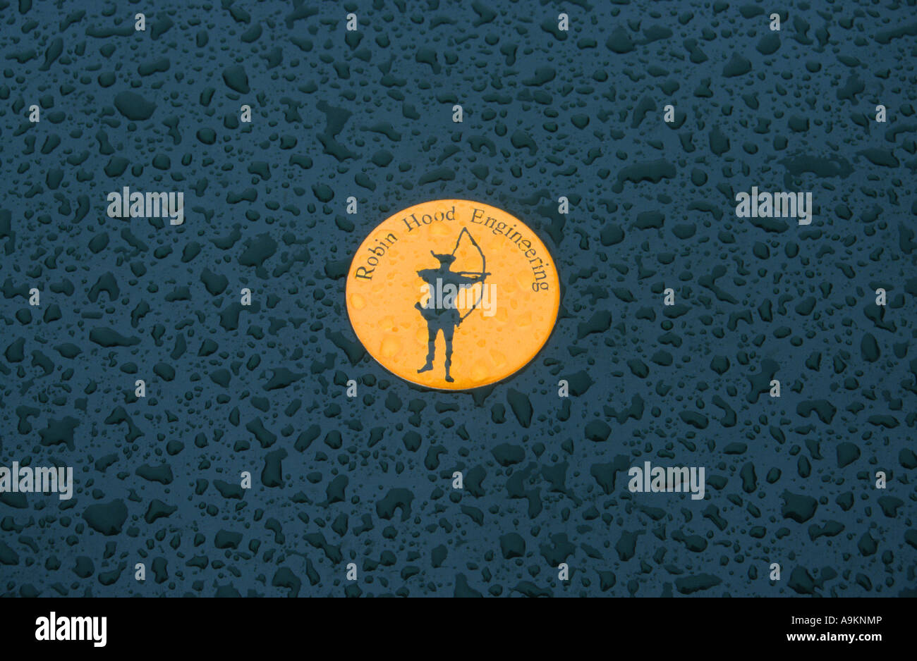 Robin Hood badge auto. Inglese del costruttore di automobili. Robin Hood in auto per marca badge British maker Foto Stock