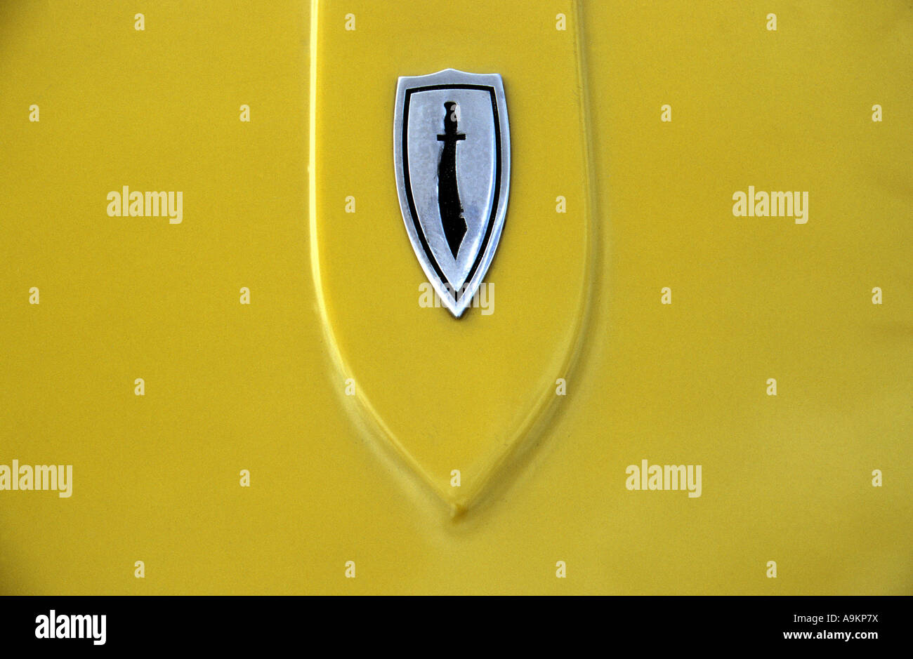 Il Reliant Scimitar. Inglese Il costruttore di auto 1934. Il Reliant badge auto marque British maker auto motif Foto Stock