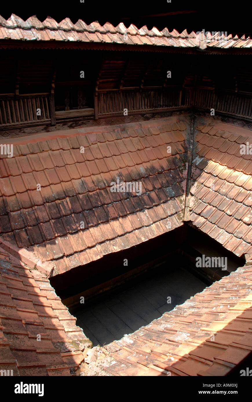 Padmanafapuram palazzo di legno tenuta keralam thakkala, TAMIL NADU Foto Stock