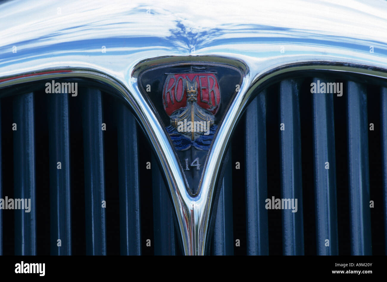 Rover 14HP del 1936. Inglese Il costruttore di auto 1904. Rover auto auto badge marque British maker motif Foto Stock