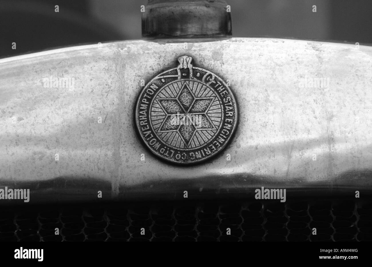 Star car badge. Inglese Il costruttore di auto 1898 al 1932. Star car auto badge marque British maker motif Foto Stock