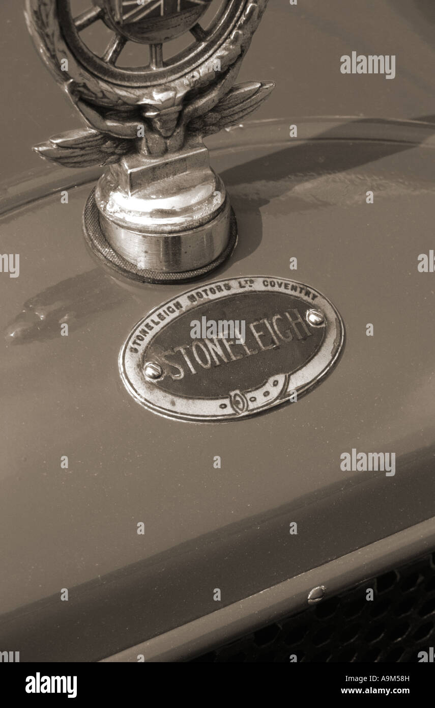 Stoneleigh 9HP Chummy del 1923. Inglese Il costruttore di auto 1912 a 1924. Stoneleigh auto auto badge marque British maker Foto Stock