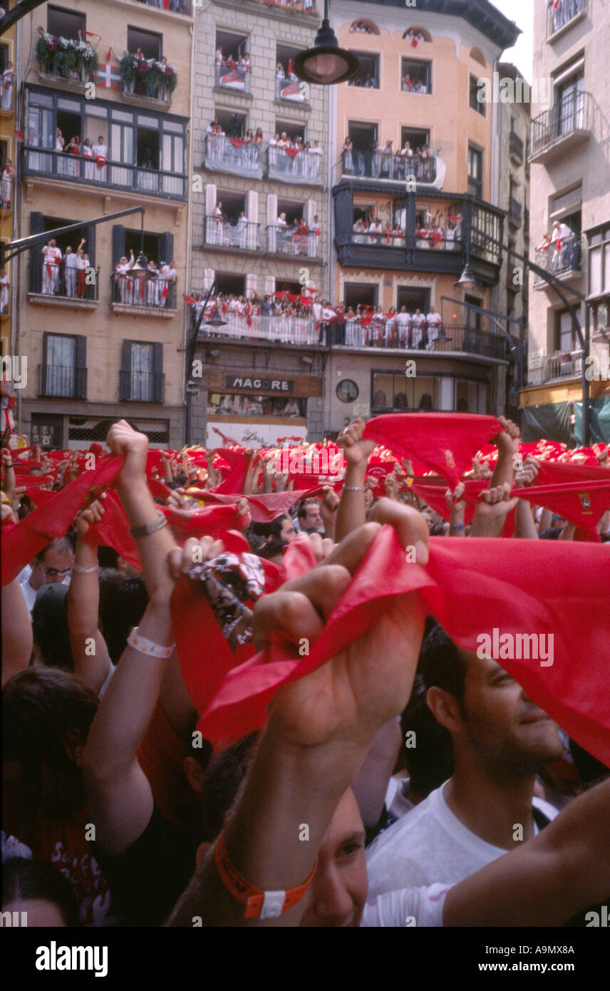Chupinazo - Pamplona in Navarra SPAGNA Foto Stock