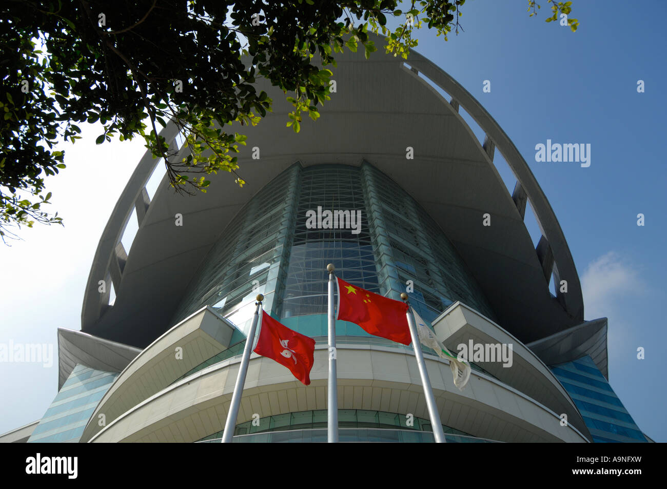 Il Centro Congressi ed Esposizioni di Hongkong a WAN Chai, Hong Kong SAR Foto Stock