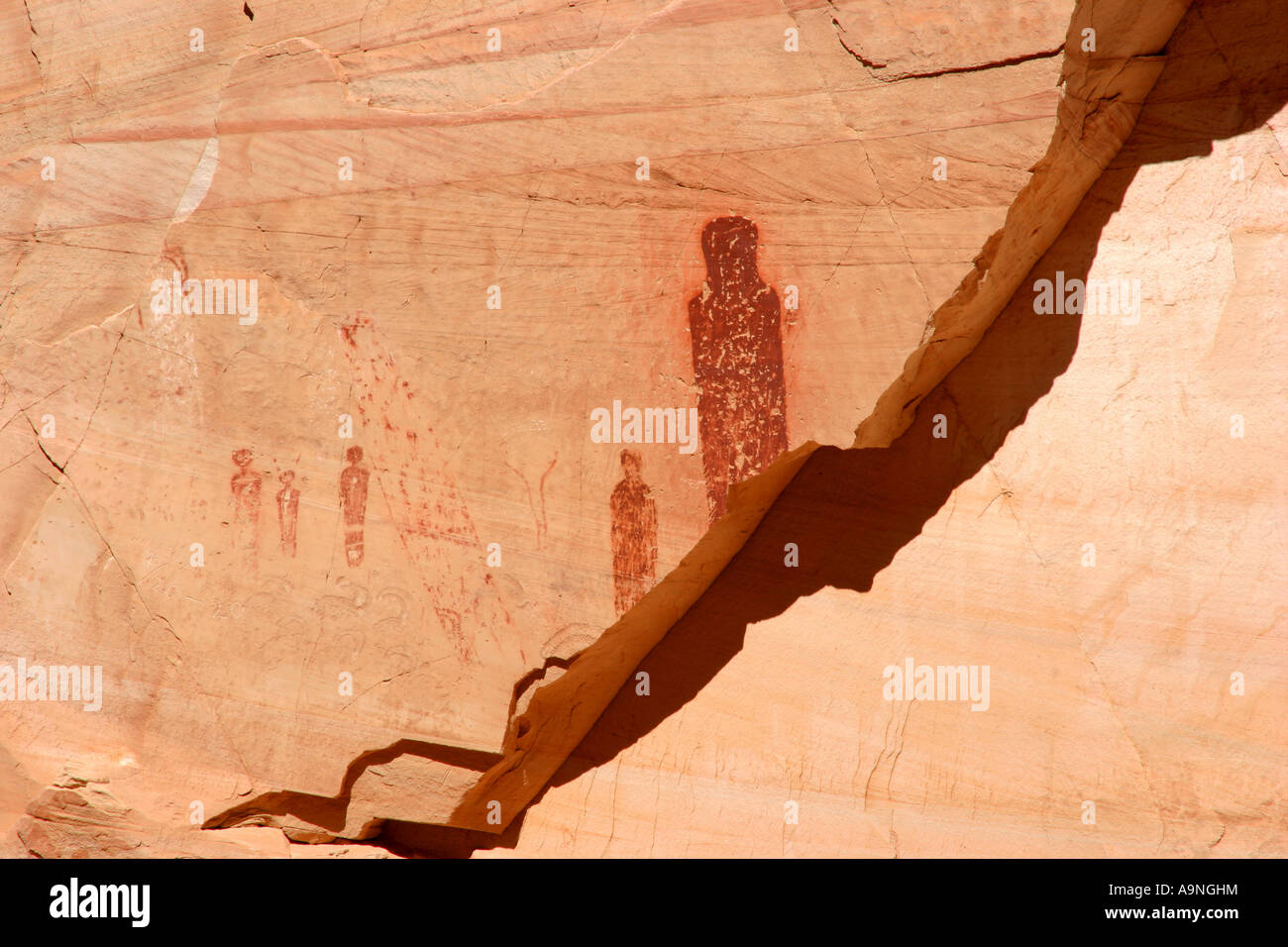 Horseshoe Canyon pittogrammi, il parco nazionale di Canyonlands, Utah Foto Stock