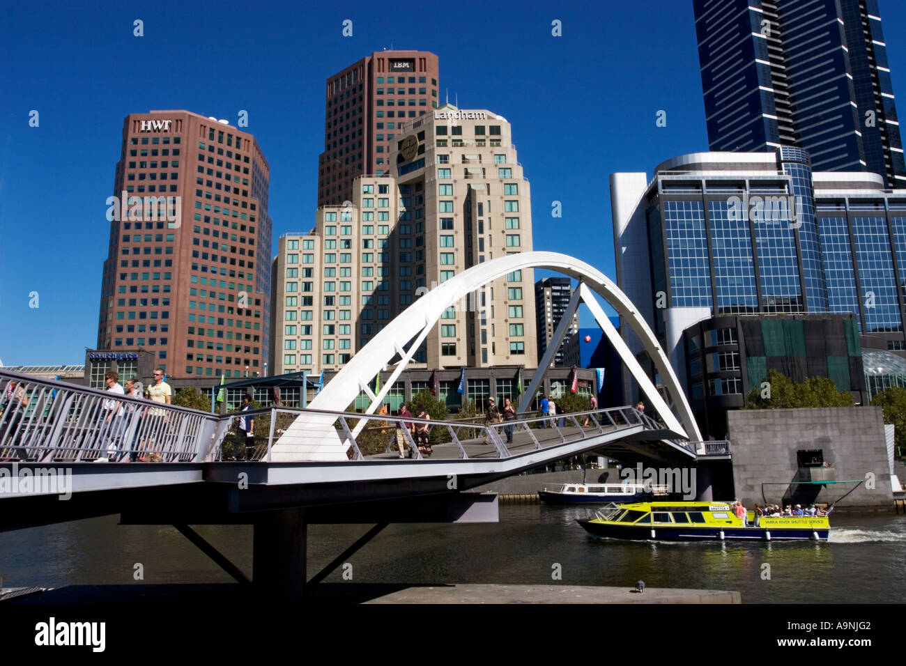 Melbourne Cityscape / Melbourne il fiume Yarra e Southbank Precinct.Melbourne Victoria Australia. Foto Stock