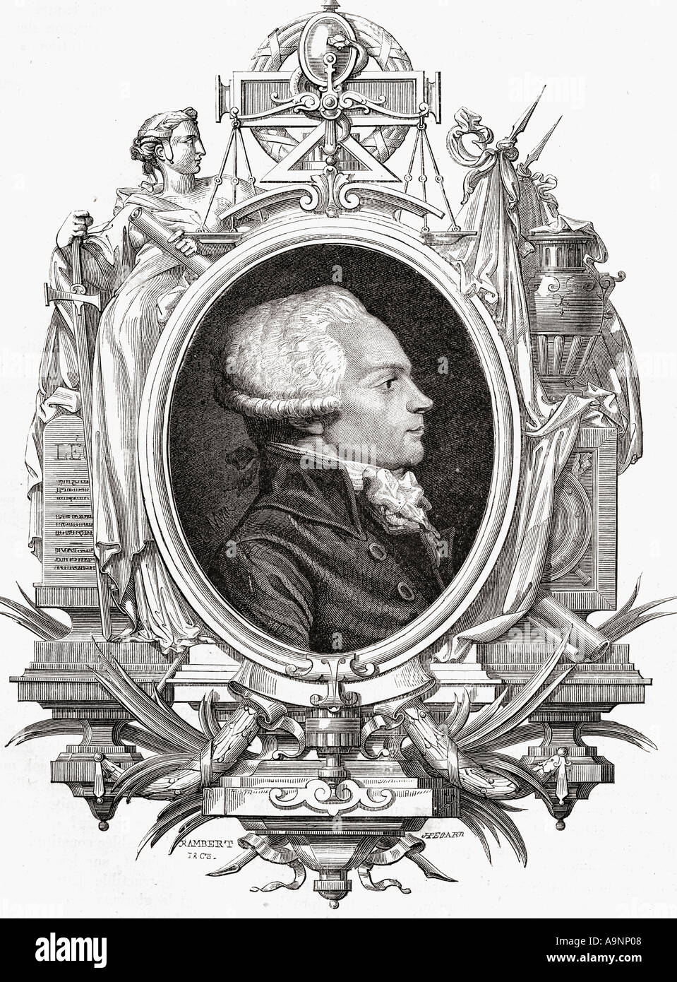 Maximilien François Marie Isidore de Robespierre, 1758 - 1794. Leader giacobino durante la Rivoluzione Francese Foto Stock