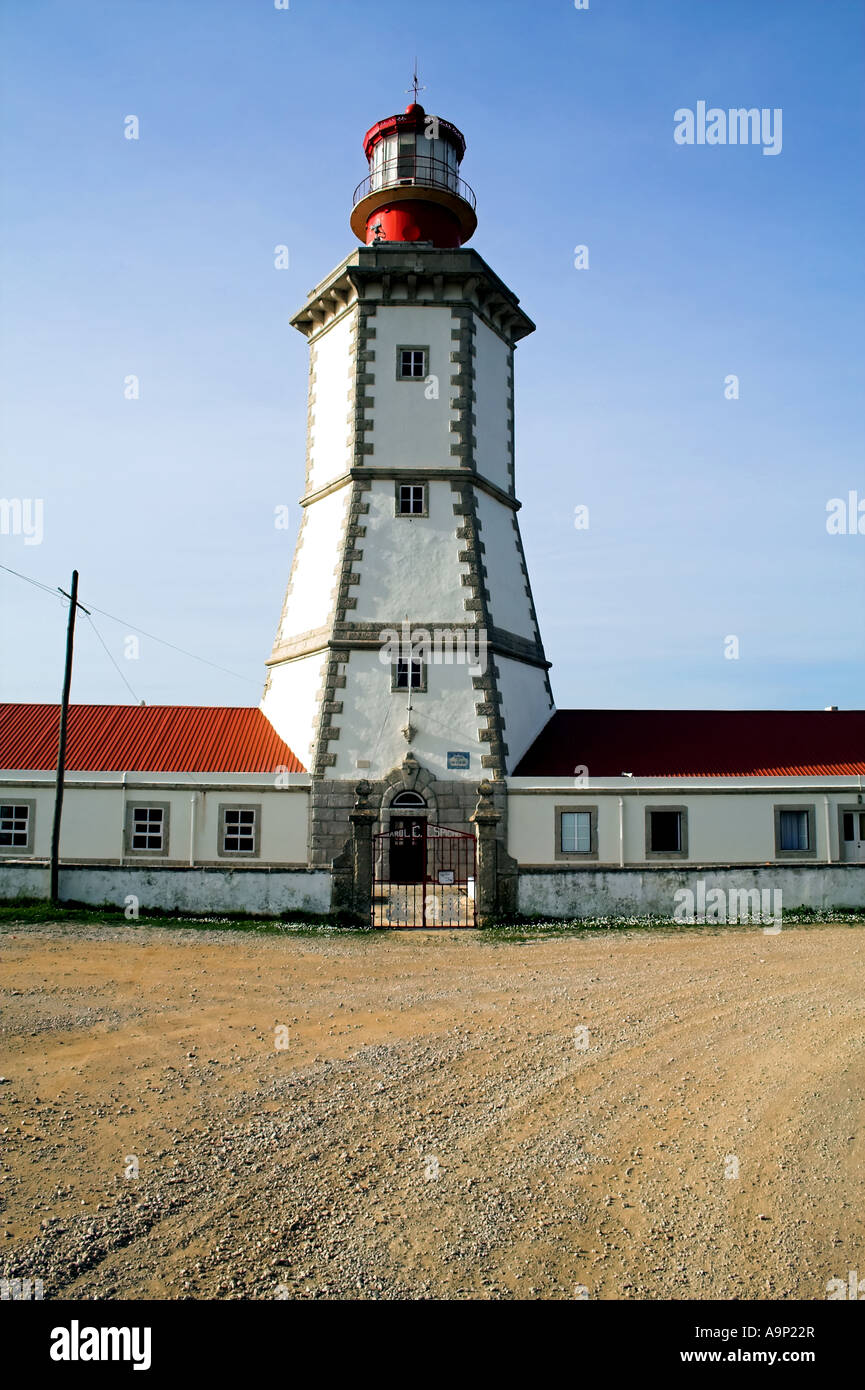 Xviii secolo Cape Espichel faro a Sesimbra, Portogallo. Foto Stock