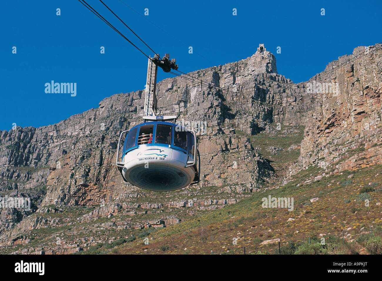 Table Mountain in funivia e Città del Capo Sud Africa Foto Stock