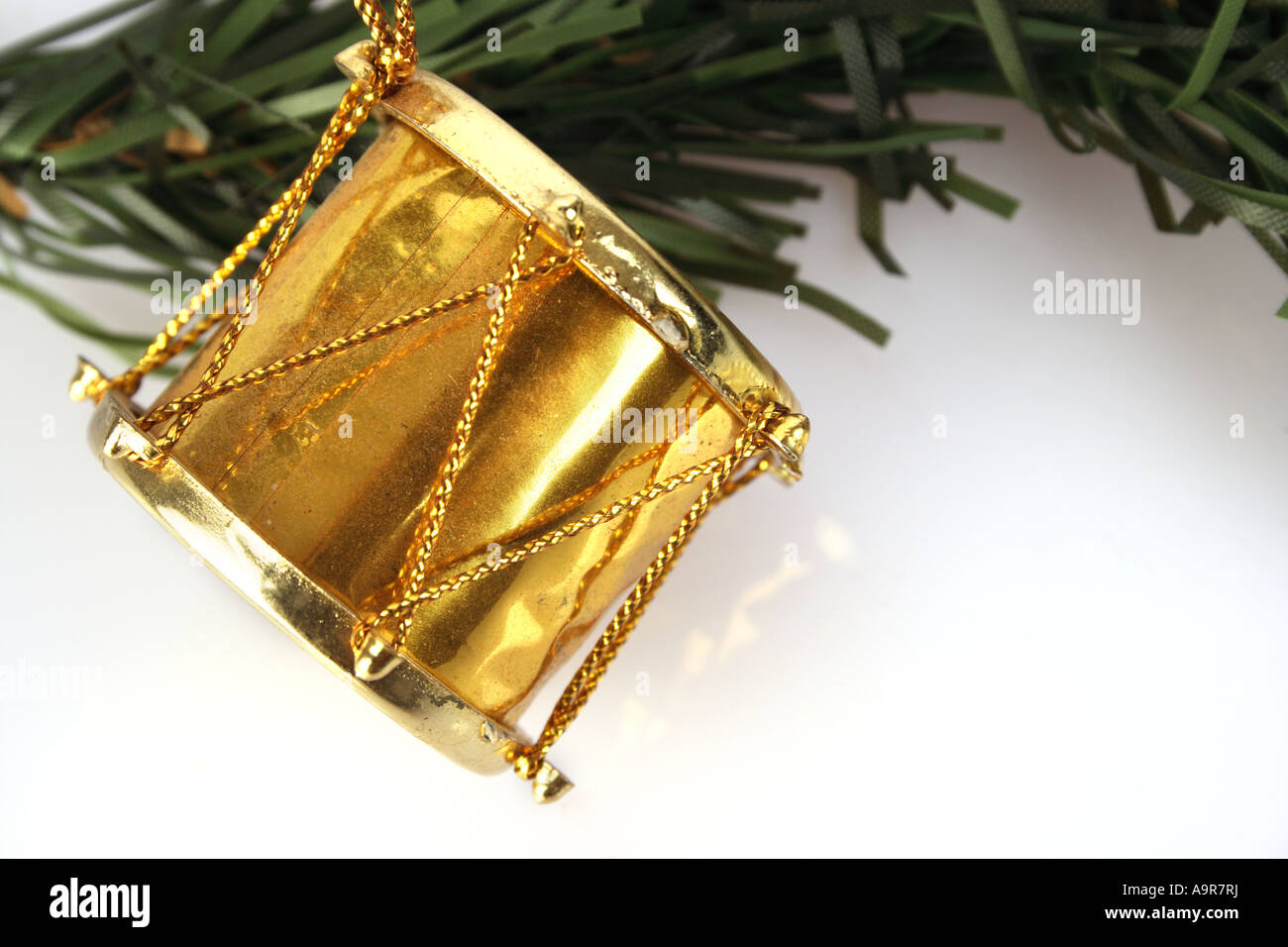 Decorazione per albero di Natale tamburo close up Foto Stock