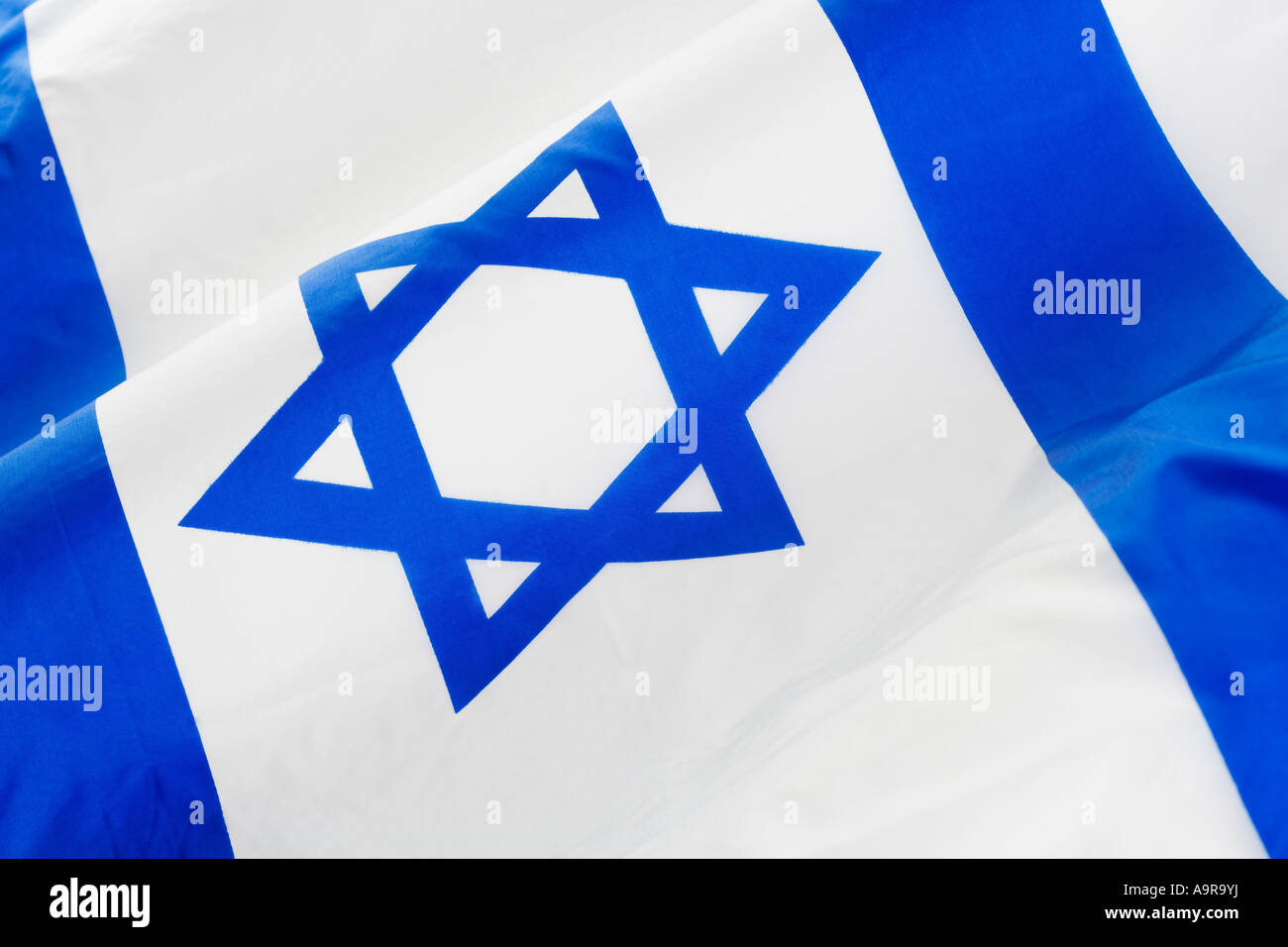 Close up di bandiera Israeliana Foto Stock