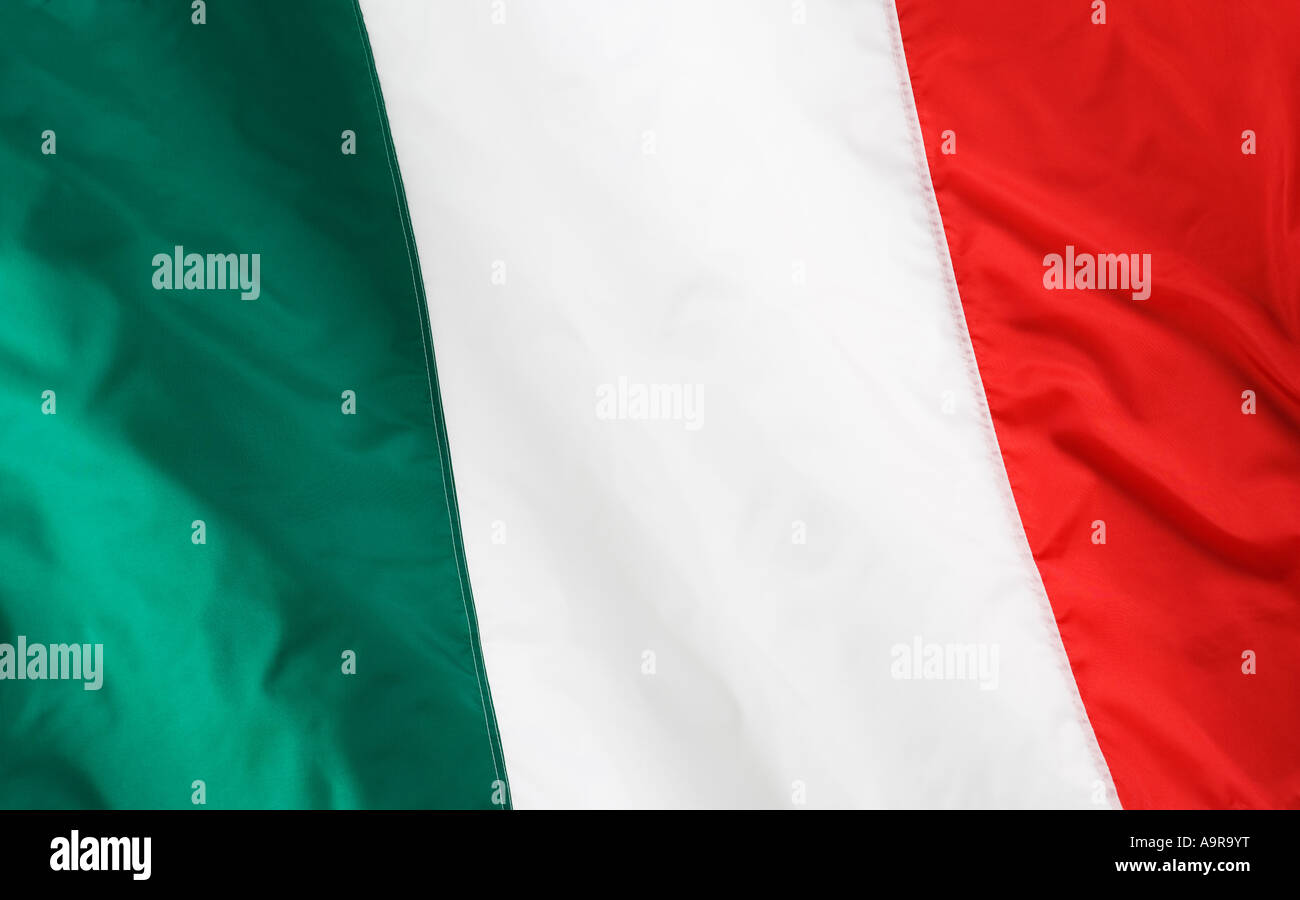Close up della bandiera italiana Foto Stock