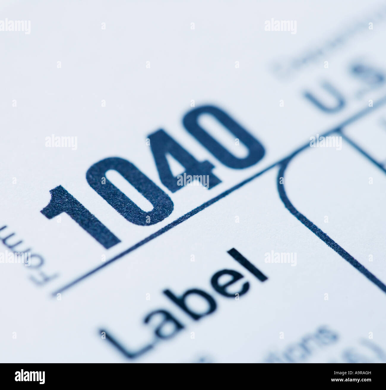 Close up 1040 forma fiscale Foto Stock