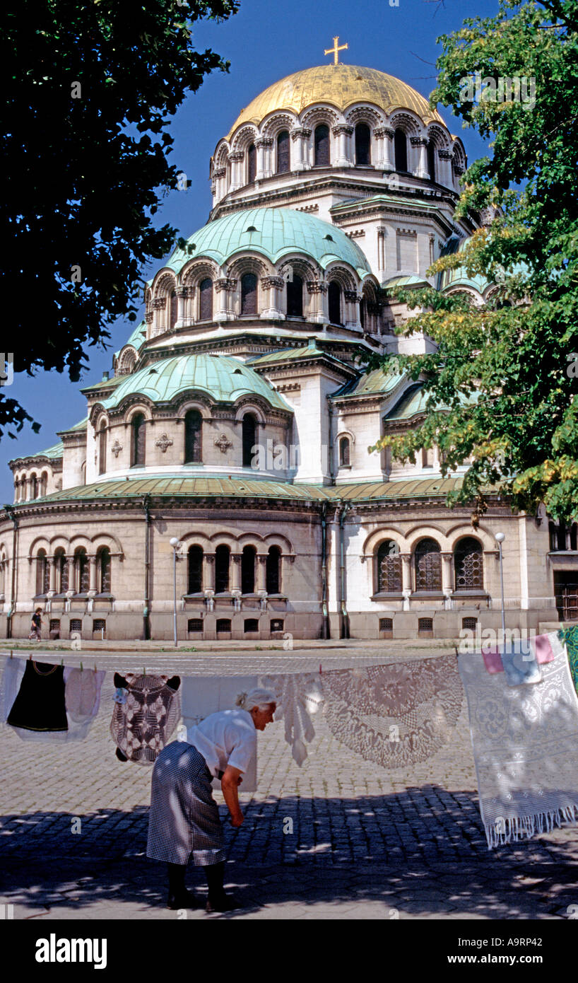 Ricamatore al The Alexander Nevsky Memorial Church a Sofia la capitale della Bulgaria Foto Stock