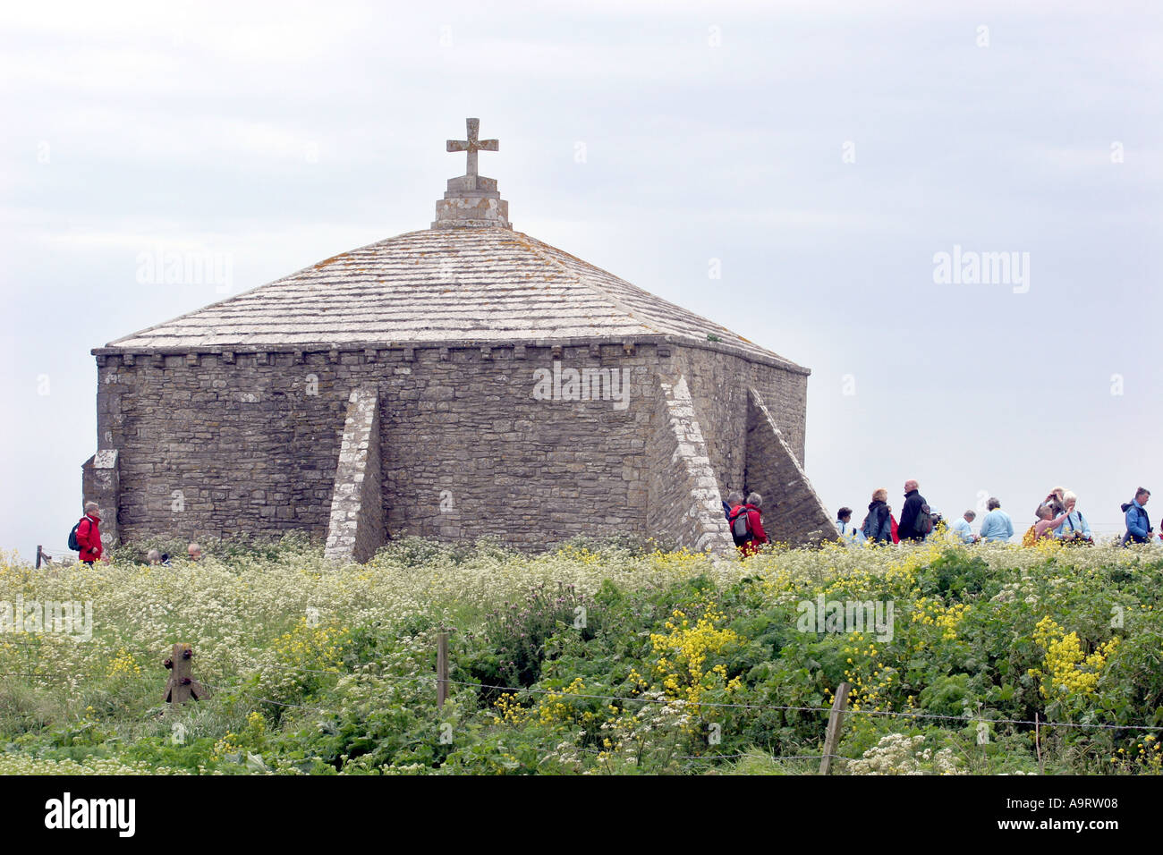 La Cappella di San Aldhelm presso il St Aldhelm s capo Dorset Regno Unito Foto Stock
