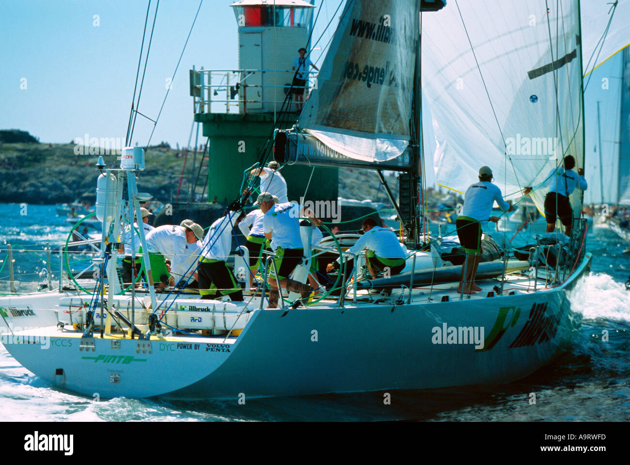 Yacht Illbruck durante l ultima tappa a Göteborg Kiel della Volvo Ocean Race 2002 in tutto il mondo ex Whitbread Round le Giornate Mondiali Foto Stock