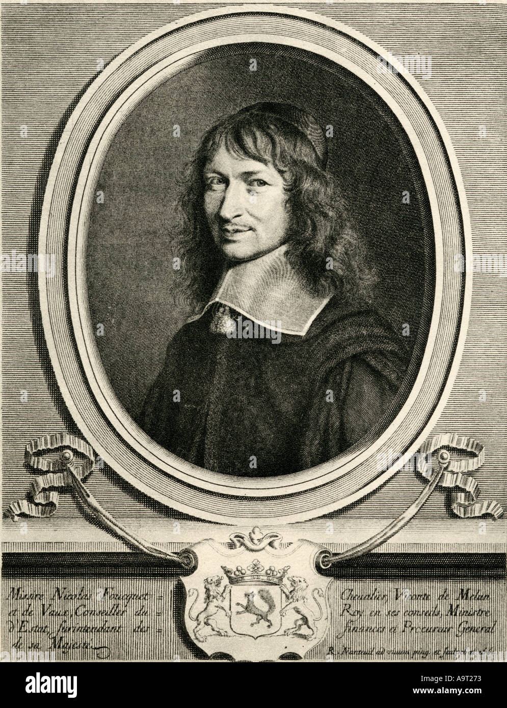 Nicolas Fouquet, marchese de Belle-Île, vicomte de Melun et Vaux,1615 -1680. Il francese il ministro di Stato e sovrintendente delle finanze. Foto Stock