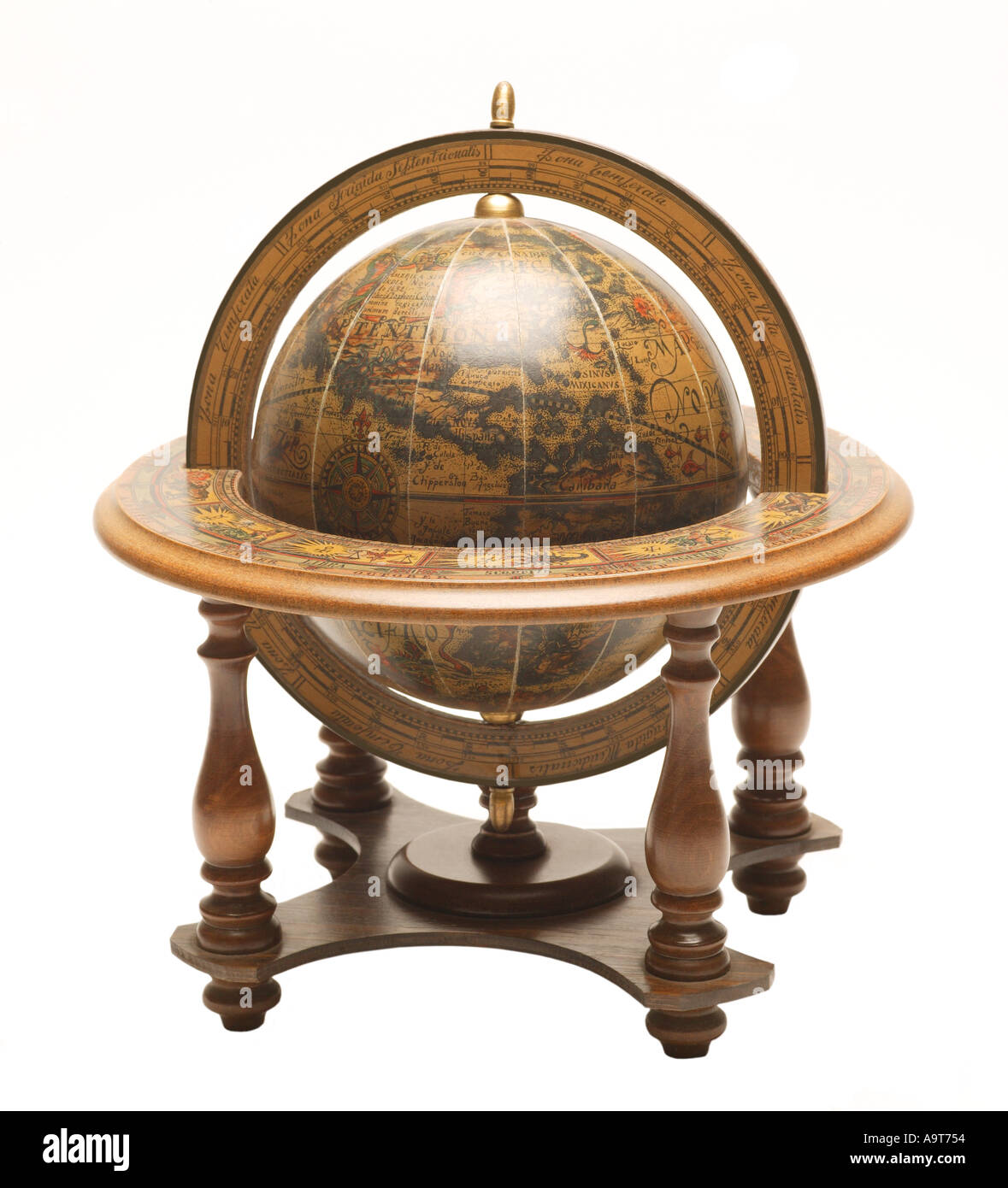 Mappamondi Carte Bandiere Foto Stock