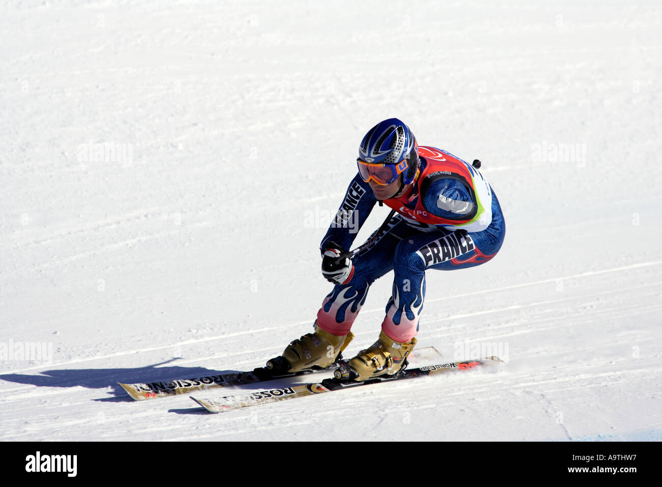 Lionel Brun LW6/8-1 della Francia nella mens Sci Alpino Super G la concorrenza Foto Stock