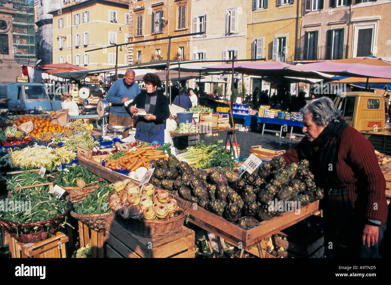 Roma Campo dè Fiori market Foto Stock