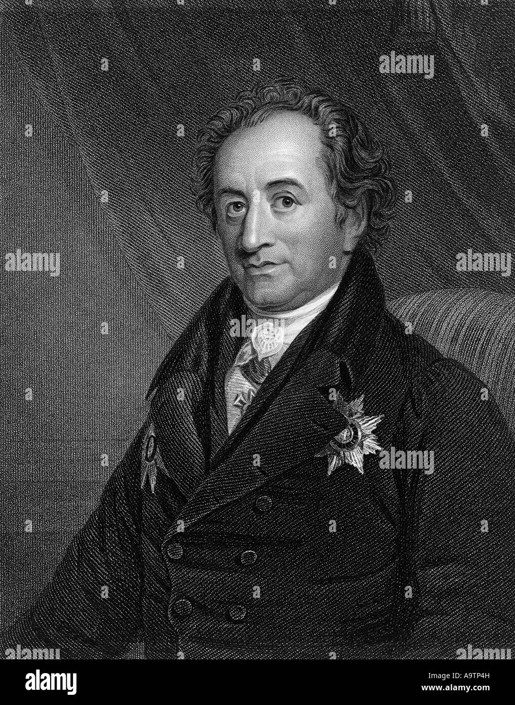 JOHANN WOLFGANG von Goethe (Francoforte sul Meno 1749 - Weimar 1832 scrittore tedesco e lo scienziato Foto Stock