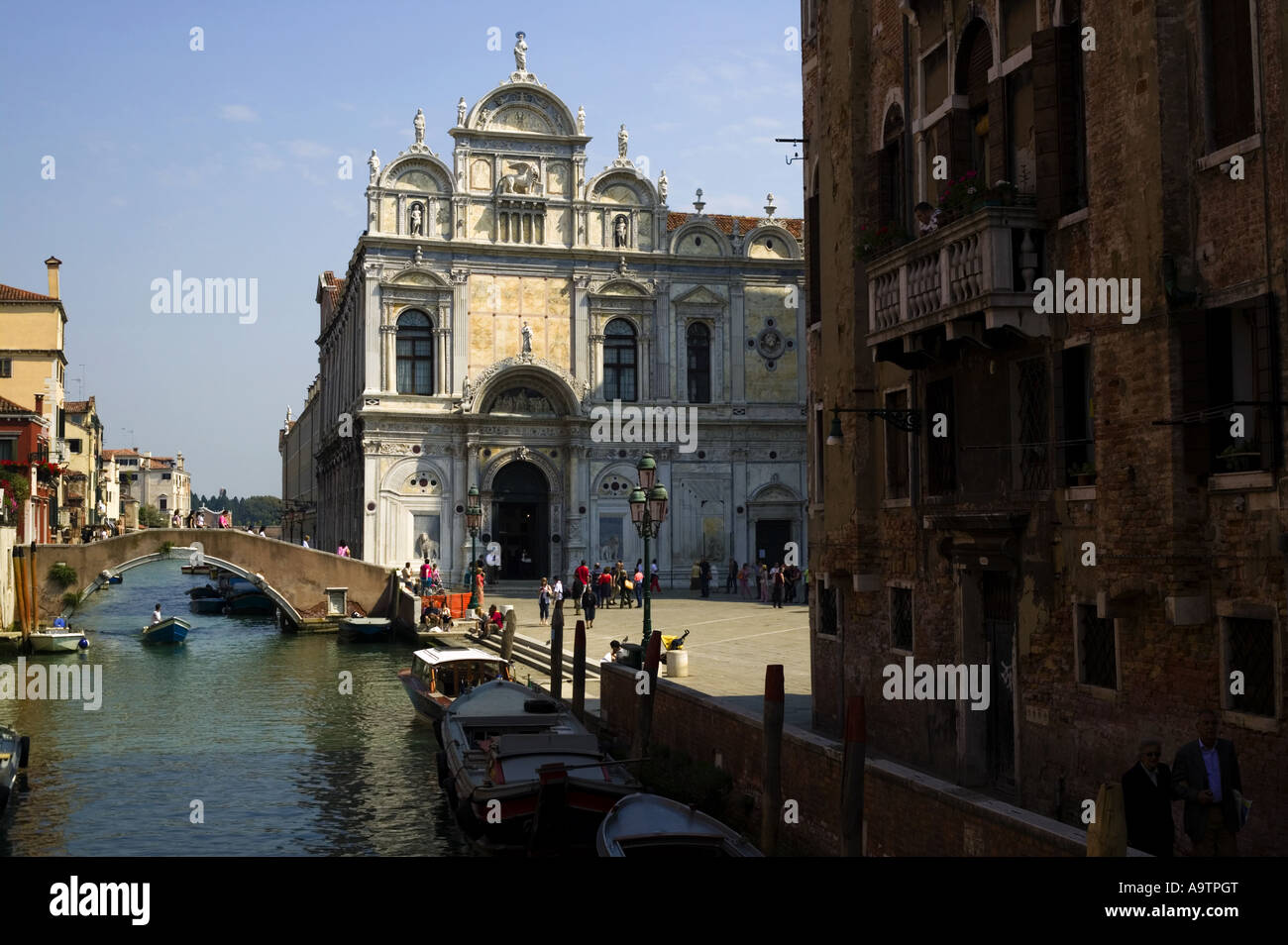 Scuola San Marco, in Campo del SS Giovanni e Paolo, Ospedale di Venezia, Italia e Europa Foto Stock