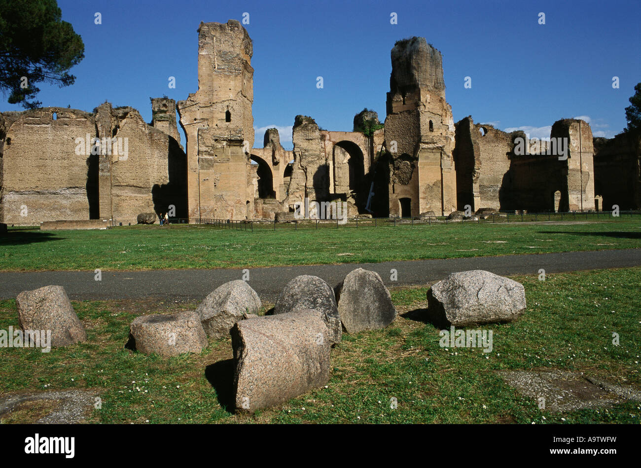 Roma Italia Le Terme di Caracalla Terme di Caracalla Foto Stock