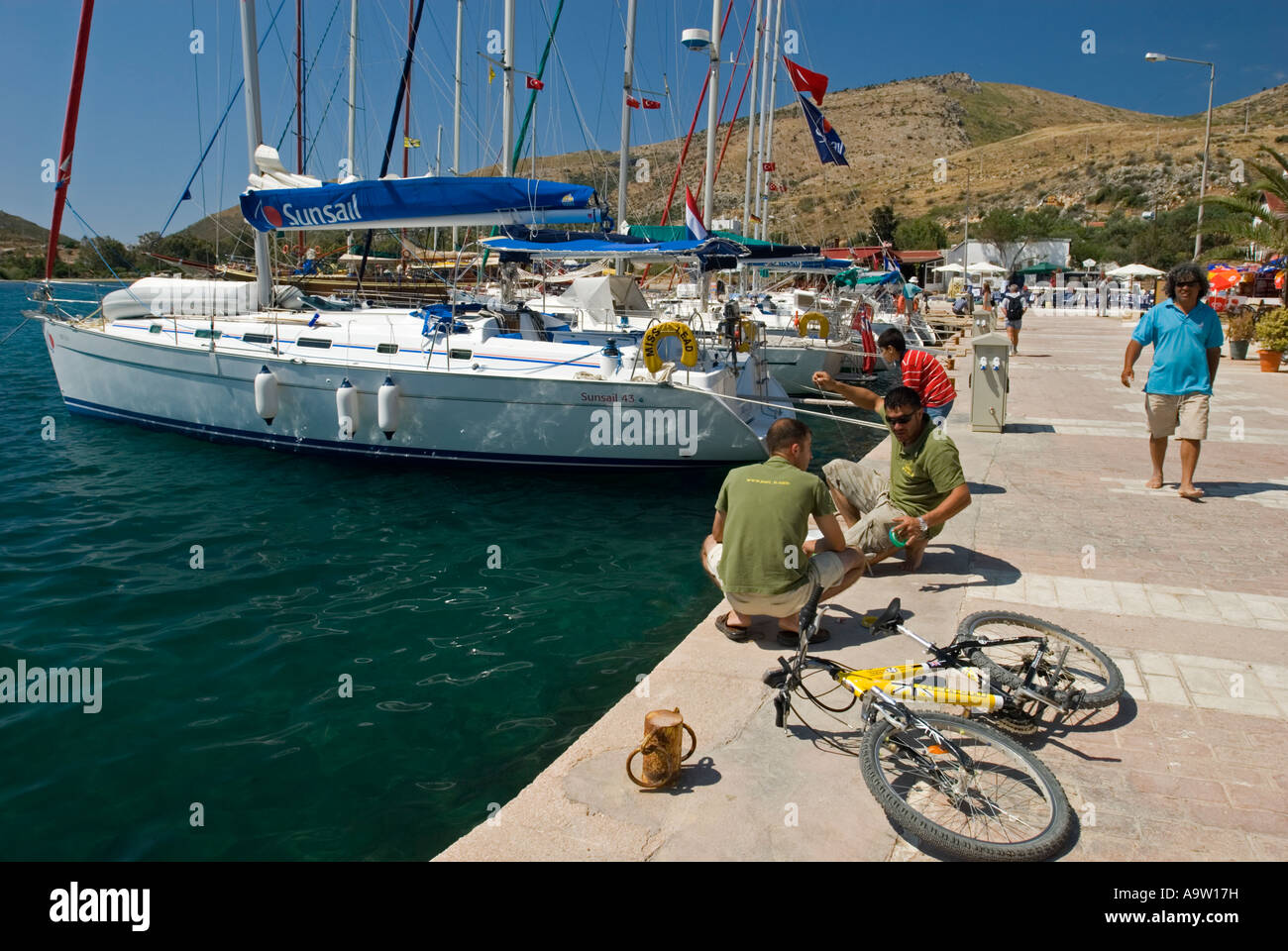 Barche a vela in Datca Harbour, Turchia. Foto Stock