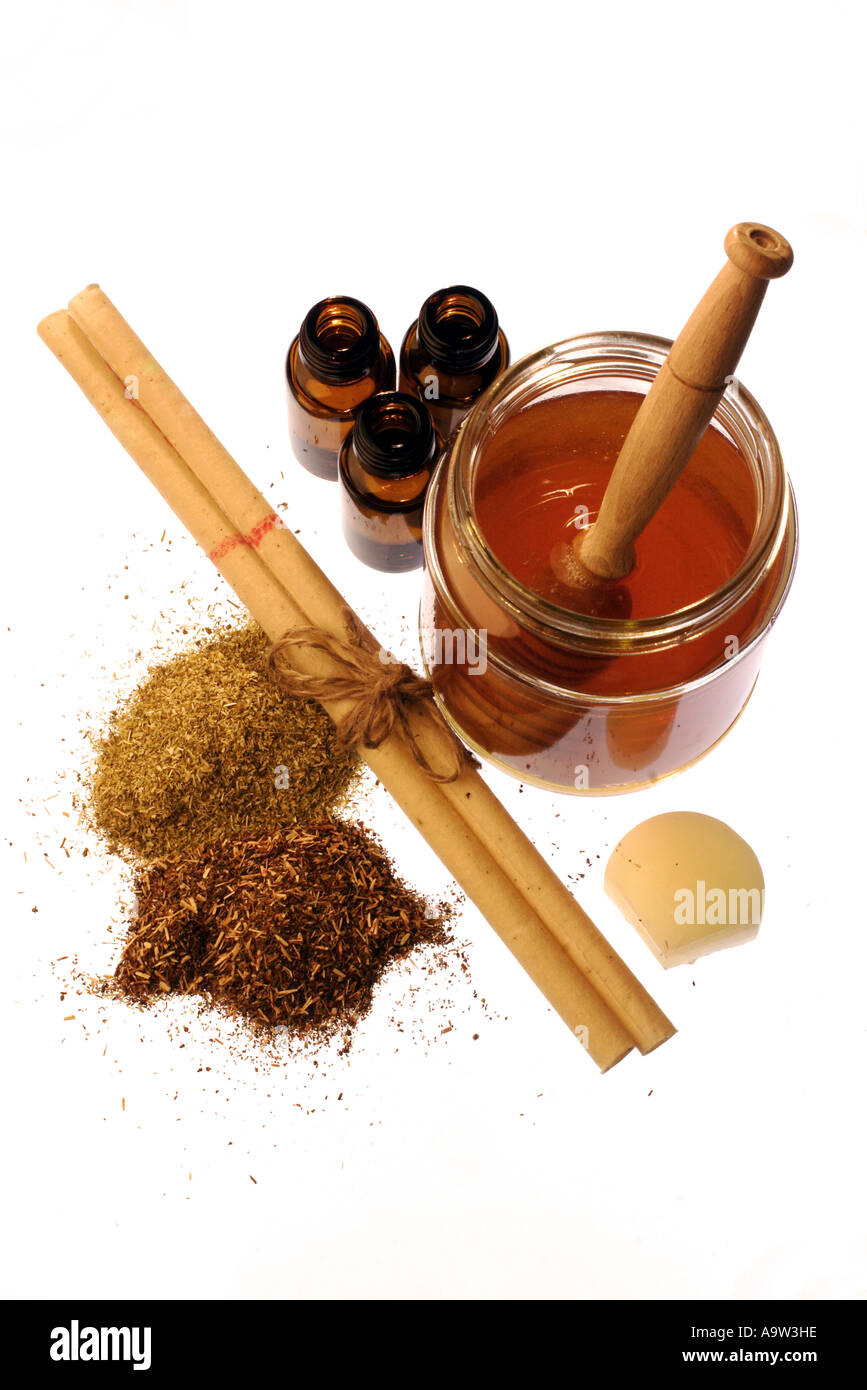 Orecchio speratura ingredienti di terapia Foto Stock