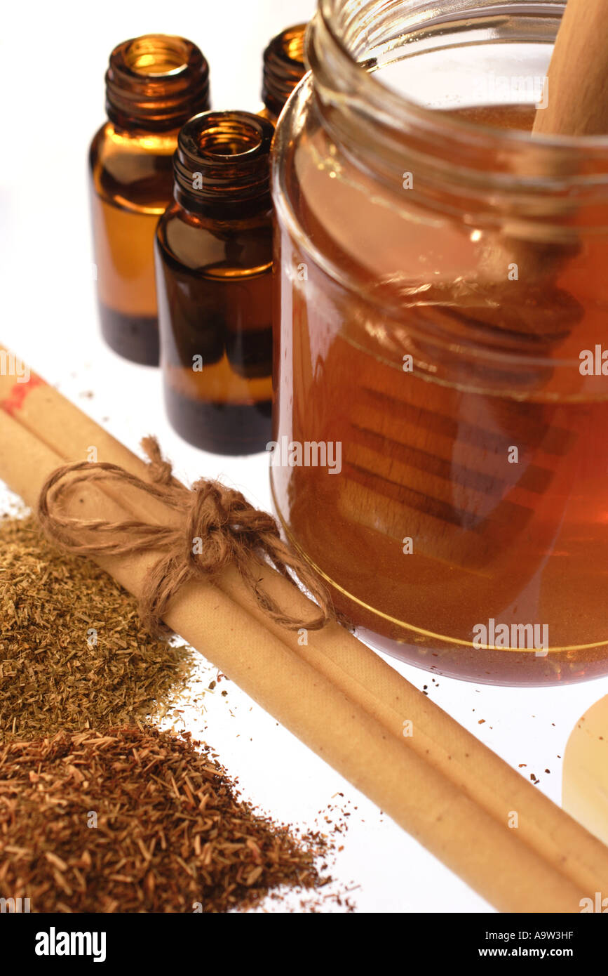 Orecchio speratura ingredienti di terapia Foto Stock