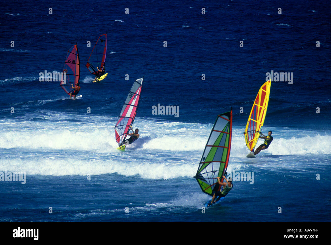 WINDSURF HO'OKIPA BEACH PARK MAUI HAWAII USA Foto Stock