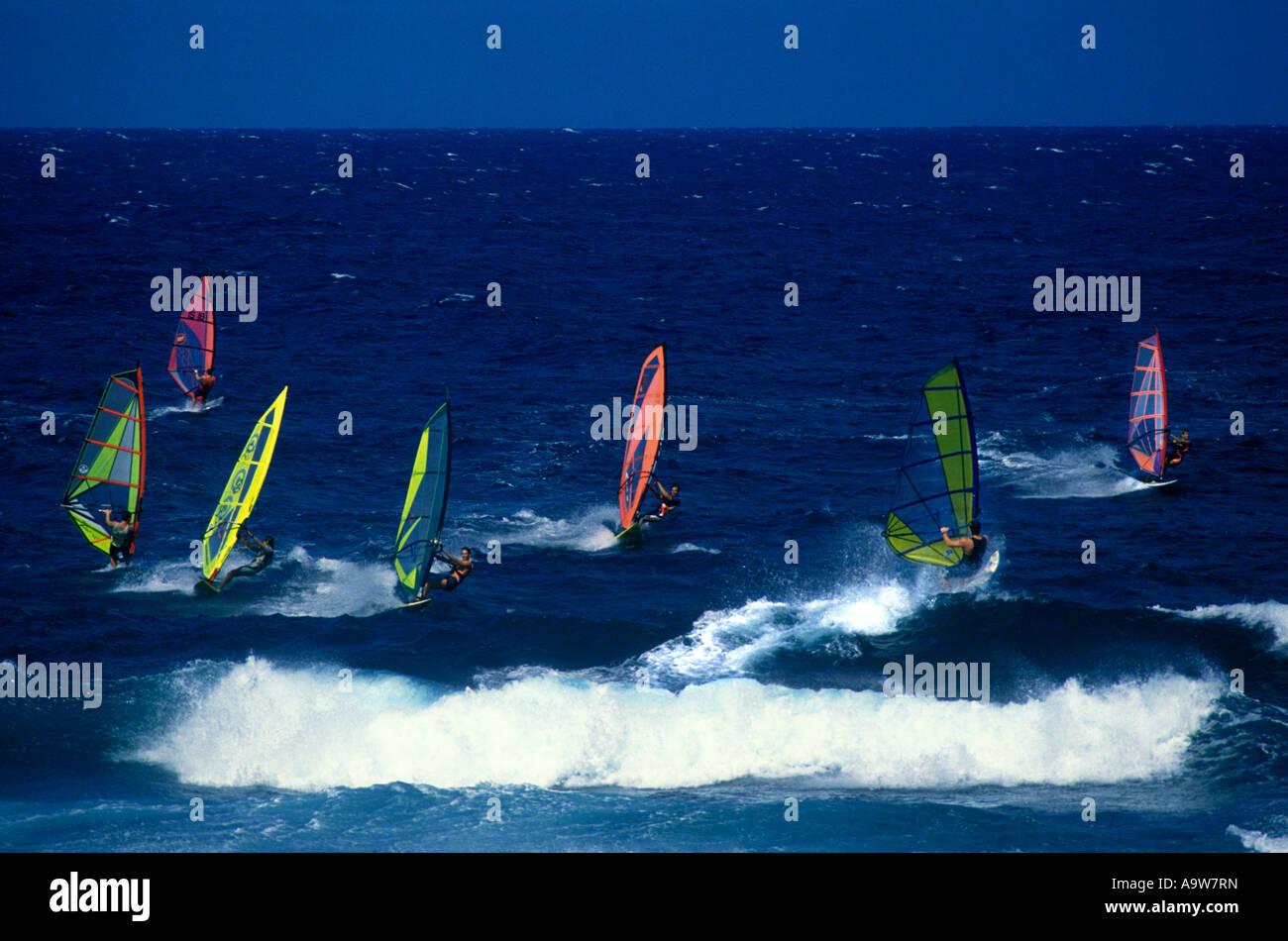 WINDSURF HO'OKIPA BEACH PARK MAUI HAWAII USA Foto Stock