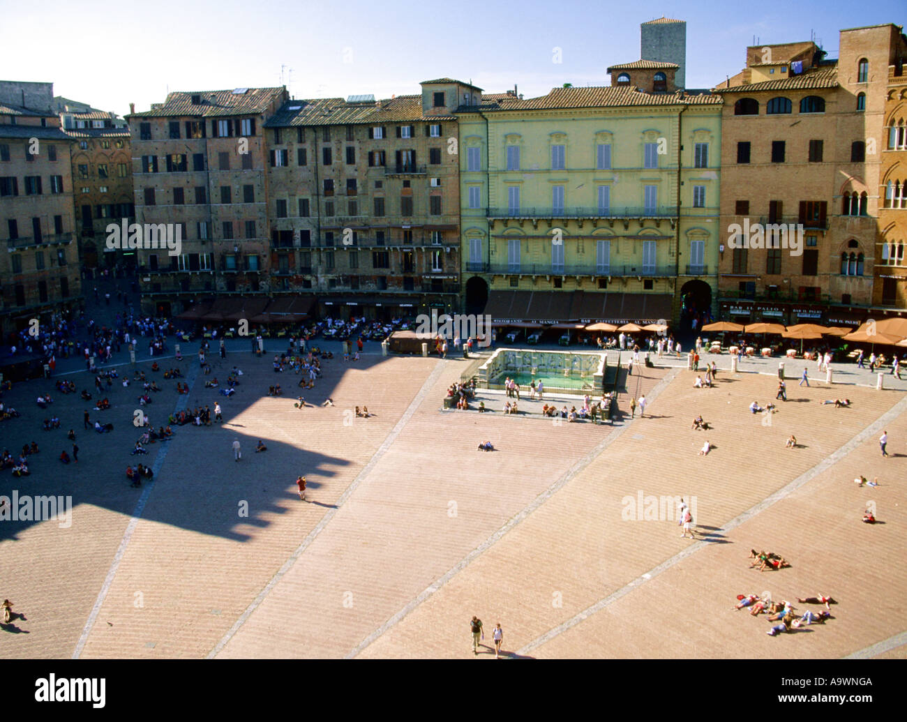 L'Italia, Siena, Piazza del Campo vista in elevazione Foto Stock