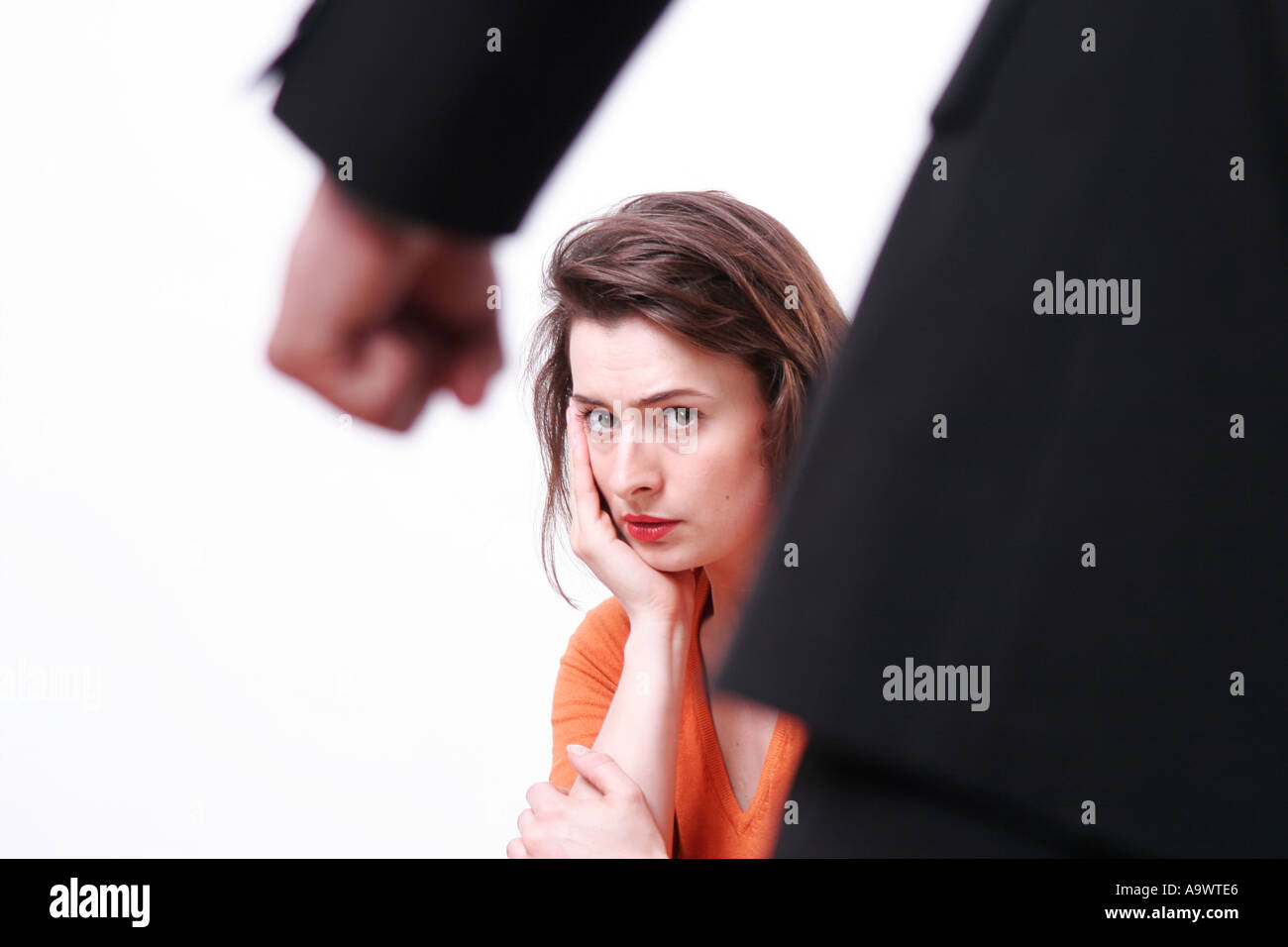 Paio di violenza domestica abuso minacciano Foto Stock