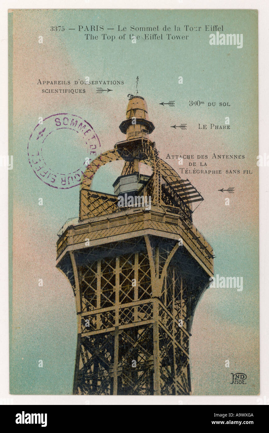 Parigi Torre Eiffel 1921 Foto Stock