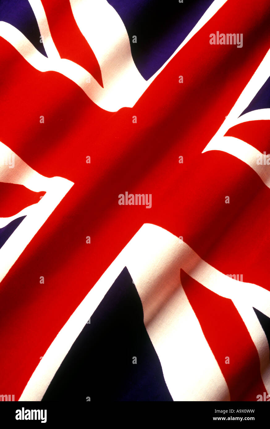 BANDIERA DELLA BRITISH UNION IN MAGLIA DI COTONE CUCITA Foto Stock