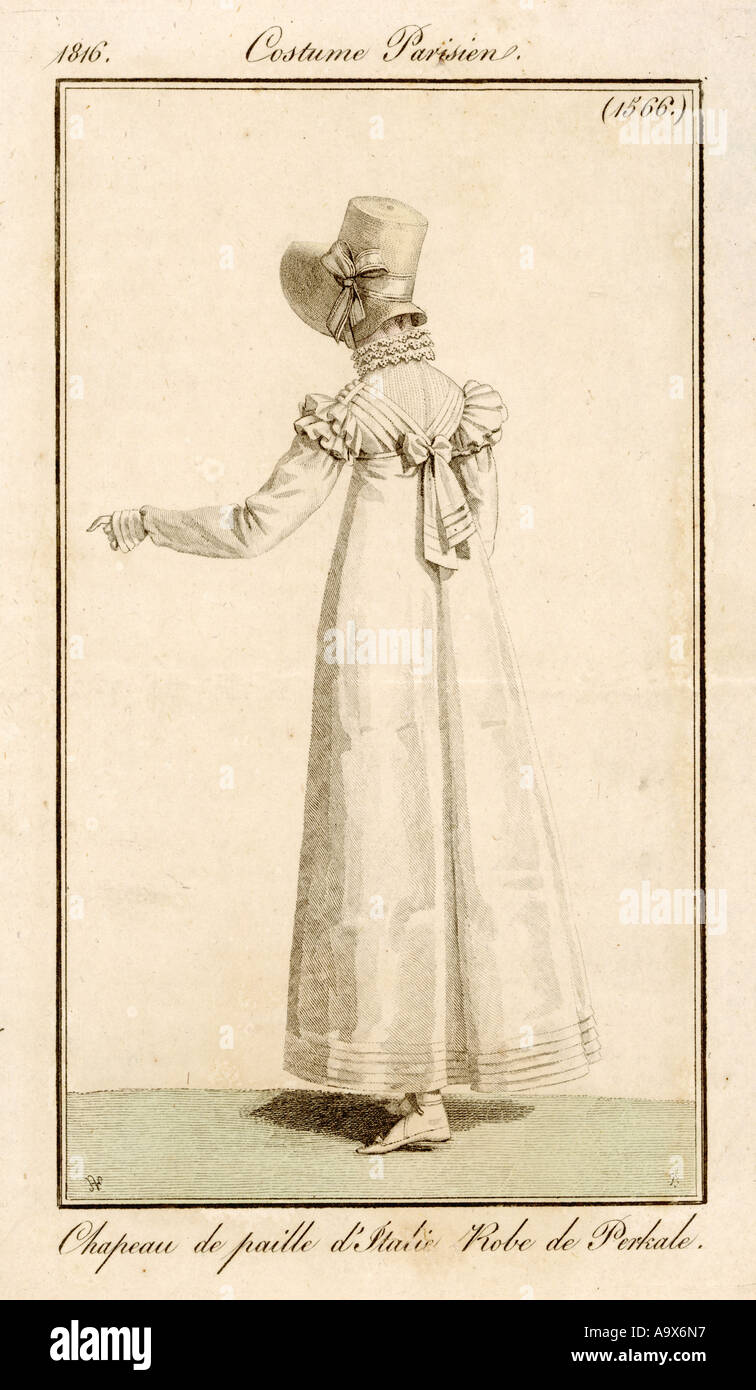Donne in costume 1816 Foto Stock