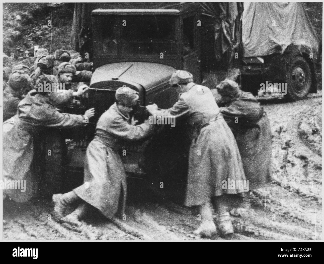 Carrello bloccato nel fango Foto Stock