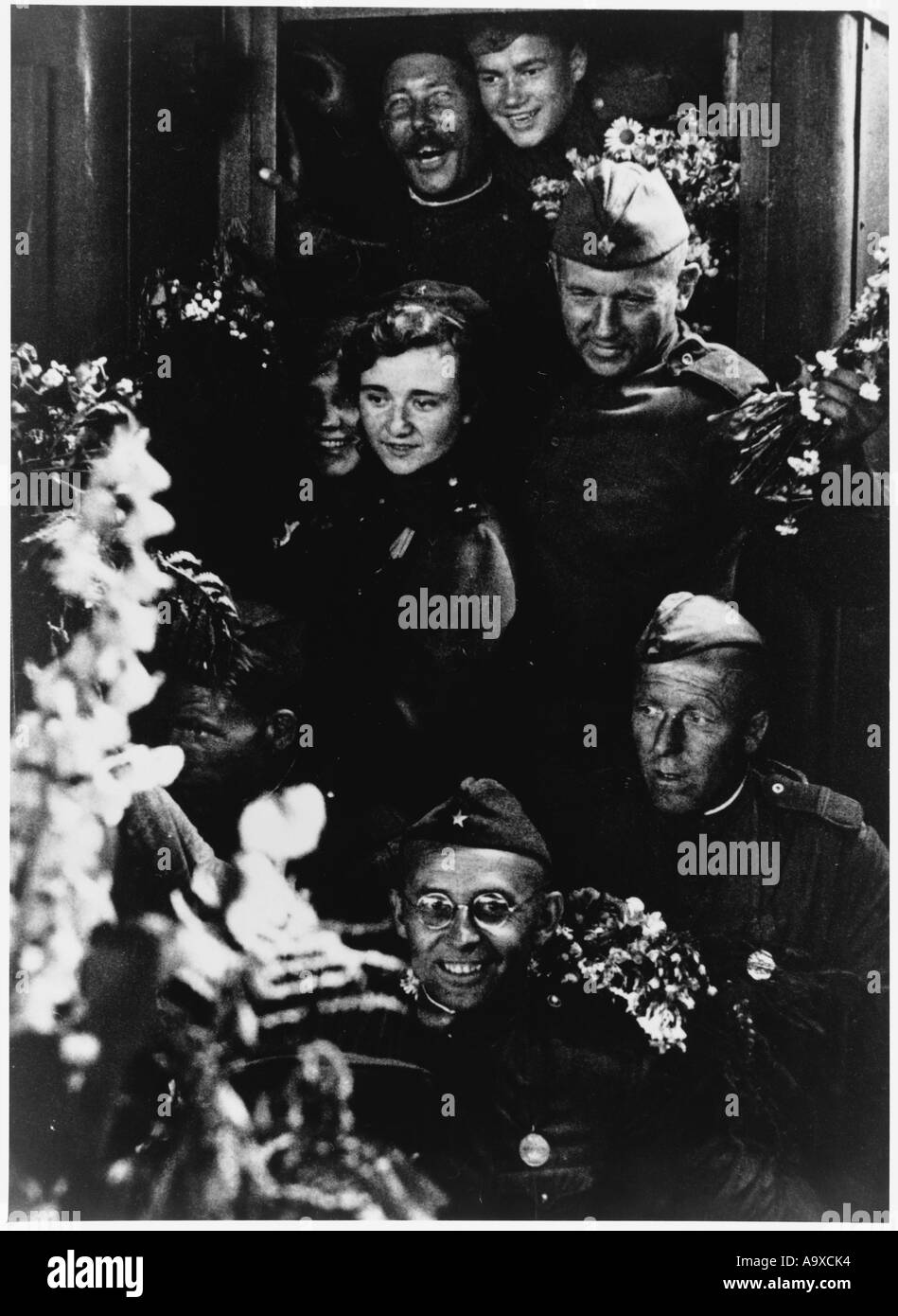 Soldati russi tornare Foto Stock